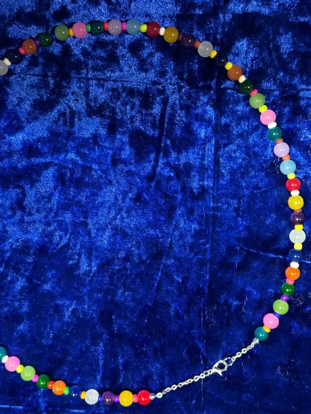 Tennis Necklace Multicolor High Quality 8mm Round Glass Beads for Kids / Teens
